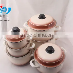 6 Pcs High Casserole Straight Shape W/Hollow Handle & Metal Cover Decor thumbnail-4