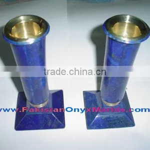 CANDLE HOLDERS STANDS LAPIS LAZULI HANDICRAFTS thumbnail-1