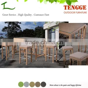 TG15-0011 UV Resistant Plastic Wicker Drinking Table and Chair thumbnail-1