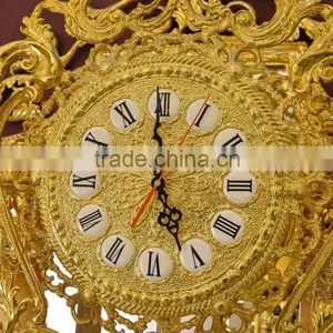Italian Design Antique Grandfather Clock, Pendulum Marble Clock, 24K Gold Royal Chiming Clock thumbnail-3