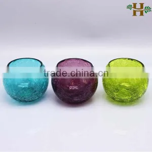 Hebei Baoding Hot Sale Handmade Crackled Glass Ball Vase thumbnail-2