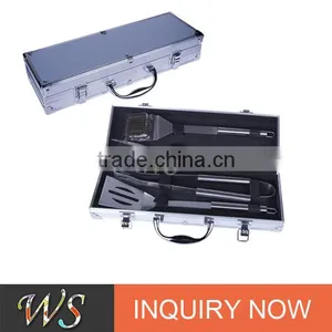 High Class and Easy Portalbe Wholesale Stainless Teel Bbq Tool Set With 4pcs Tools thumbnail-1