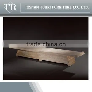 Luxury Travertine Marble&glass tv Cabinet With Wheel thumbnail-6