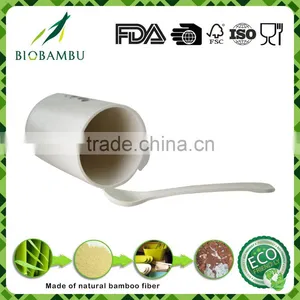 No Pollution Customized Bamboo Fibre Serving Coffee Cup With Spoon thumbnail-4