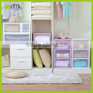 Wholsale Emc 3 Tiers Plastic Drawer Storage Cabinet With Color Print Transparent Storage Box thumbnail-2