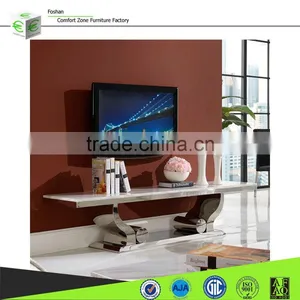 CT8035 Wonderful Design Stainless Steel Modern tv Stand With Marble Top thumbnail-1
