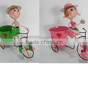 YS16013RV1 Metal Craft Bicycle Garden Ornaments Planter Pot for Garden Decor thumbnail-2