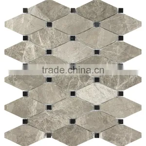 MM-CV225 Super Quality Indoor Design Natural Stone Rhombus Marble Mosaics Tiles thumbnail-1