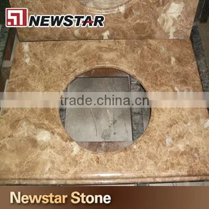 Newstar Top Quality Crystal Brown Marble Vanity Top Counter Top for Hotel thumbnail-2