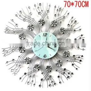Flower Crystal Metal Wall Digital Clock thumbnail-1