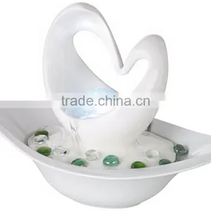 Modern Abstract White Tabletop Fountain thumbnail-3