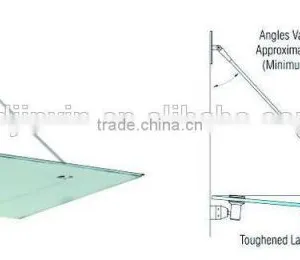 Modern Design Stainless Steel Glass Canopy Fittings/outdoor Tempered Glass Canopy System for Door,window,car Parking thumbnail-4