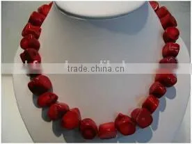 Wholesale 18" 12-15mm Red Original Coral Beads Necklace thumbnail-1