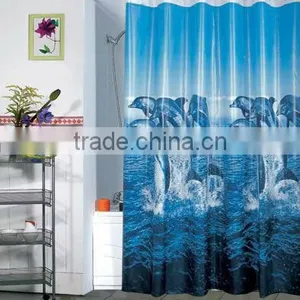 Dolphin Print PEVA Shower Curtain and Bath Accessory thumbnail-1