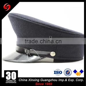 Hand Made 100% Cotton Navy Military Uniform Officer Peaked Caps thumbnail-1