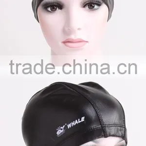 100% Waterproof PU Coating Ear Protection Swimming Cap thumbnail-2