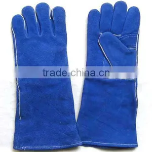 Red Color Safety Gloves,Cow Split Leather Work Glove,Leather Welding Gloves thumbnail-2