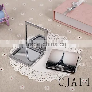 CJA14-OEM Makeup Pocket Plastic Hand Square Foldable Mirror thumbnail-2