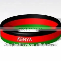 Kenya Flag Silicone Bracelet thumbnail-1