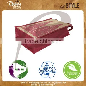 PP Laminated Two Bottle Jute Wine Bag - for Wholesale From India thumbnail-4