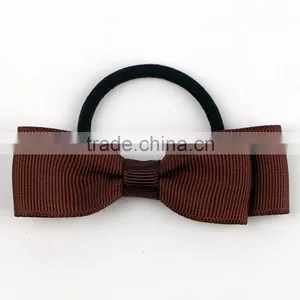 Wholesale Baby Girls Pink Grosgrain Ribbon Elastic Hair Band With Rubber thumbnail-2