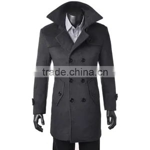 Man Spring and Autumn Long Style Grey Jacket 2015 thumbnail-1
