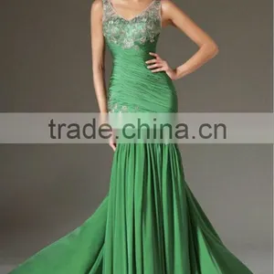Ladies Western Dress Strap Appliqued Flower Bridesmaid Dress thumbnail-1