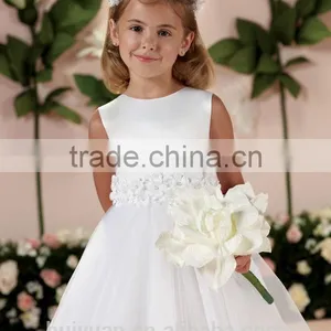 Lovely off Shoulder Satin Tulle Lace Kids Dresses for Girls thumbnail-2