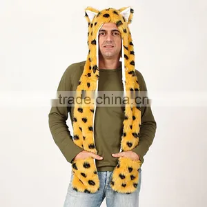 Animal Plush Hat With Pockets Long Scarf Gloves Paws thumbnail-1