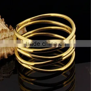 Lady's Jewelry 925 Silver Bangles Gold Plated thumbnail-1