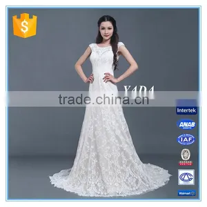 High Quality Italian Lace Cap Sleeve A Line Long Wedding Dress thumbnail-1