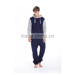 Fashion Onesie Jumpsuit With Hood for Men Adult Fleece Jumpsuits thumbnail-1