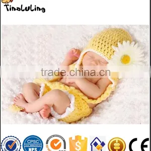 Flower Baby Hat Handmade Knitted Hat Baby Photography Props NPT56 Tinaluling thumbnail-1