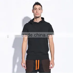High Quality Custom Cotton/polyester Short Sleeve Pullover Hoodie thumbnail-1