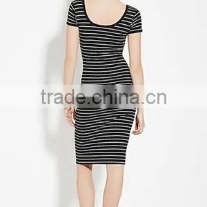 2017 Cheapsale Sexy Ladies Tight Solid Stripe Casual Dress Bulk Clothing thumbnail-2