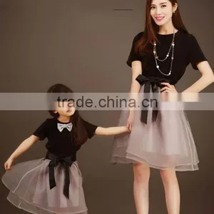 Holesale-Family Set,matching Mother Daughter Clothes Summer T-shirt With a Skirt Mom and Daughter Dress thumbnail-1