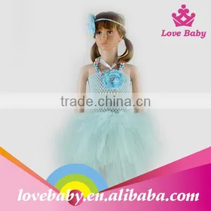 LBE4091282 Cheap Wholesale Baby Blue Handmade Crochet Baby Dress thumbnail-1