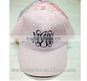 Hot Sale Personalised Fashionable Seersucker Baseball Cap thumbnail-4