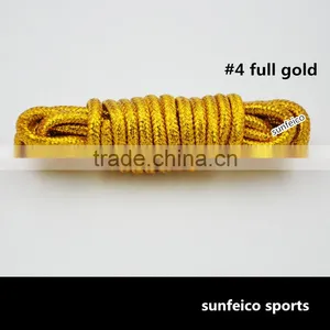 2016 Bulk Sale Custom Round Rope Glitter Shoelace~Glitter Yeezy Logo Tip Lace~Custom Colorful Sports Metallic Glitter Rope Laces thumbnail-3