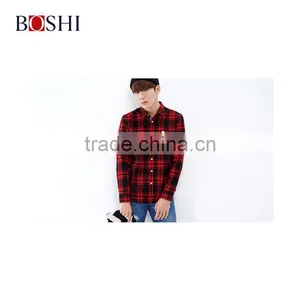 2015 New Fancy One Pocket Men Casual Check Fannel Leisure Shirt thumbnail-2