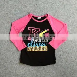 Baby Girls Cotton Raglans Girls Kinder Garden Diva Raglans Baby Girls Back to School Cotton Raglans thumbnail-1