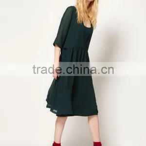 V Back Smock Dress With Pocket Detail thumbnail-1