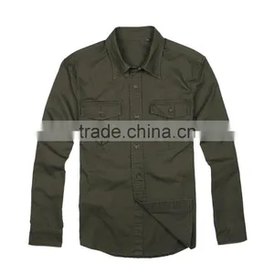 100% Cotton Two Pockets Outdoor Shirts Coarse Cloth for Man thumbnail-1