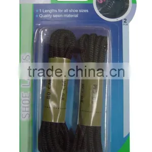 Blister Card Package Polyester Round Black Colored Shoe Laces thumbnail-1