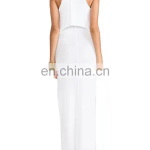 CHEFON Cotton Modal Double Crop Sheer Maxi Dress thumbnail-3