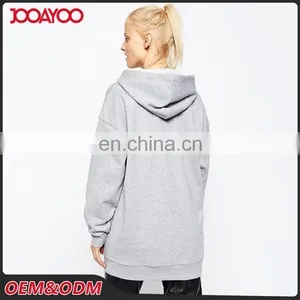 Custom Oversized Casual Sports Hoodie Women Heather Grey Blank Pullover Hoodie thumbnail-3