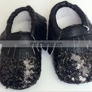 Hot Sale Cute Baby Glitter Shoes With the Fringe Moccasins thumbnail-2