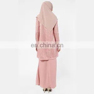 OEM Service Custom Muslim Dress 2016 Latest Fashion Lace Design Baju Kurung Modern thumbnail-4
