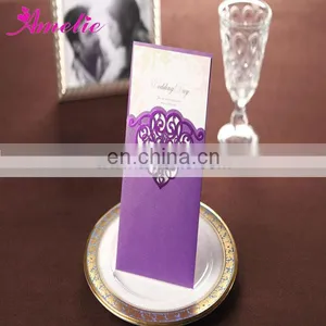 ACW2009 Purple Color Wholesale Paper Wedding Invitations thumbnail-1