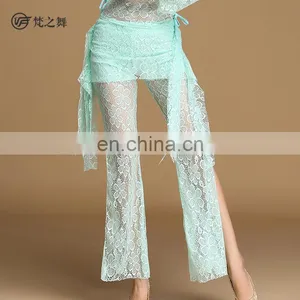 K-4050 Sexy Beautiful Lace Belly Dance Pant Trousers With Hip Scarf thumbnail-1